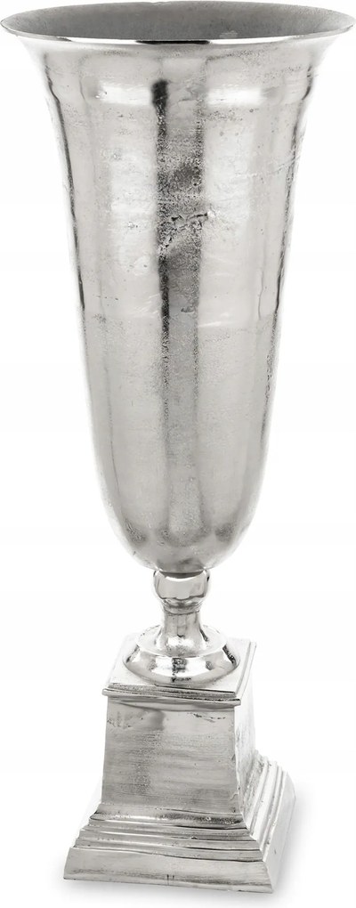 Antik ezüst öregített fém magas váza láb kehely