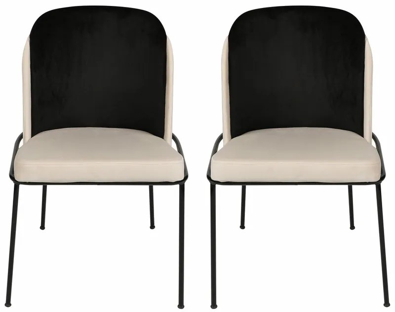 Dore Black and Cream étkezőszék szett, 2 db, 2 db