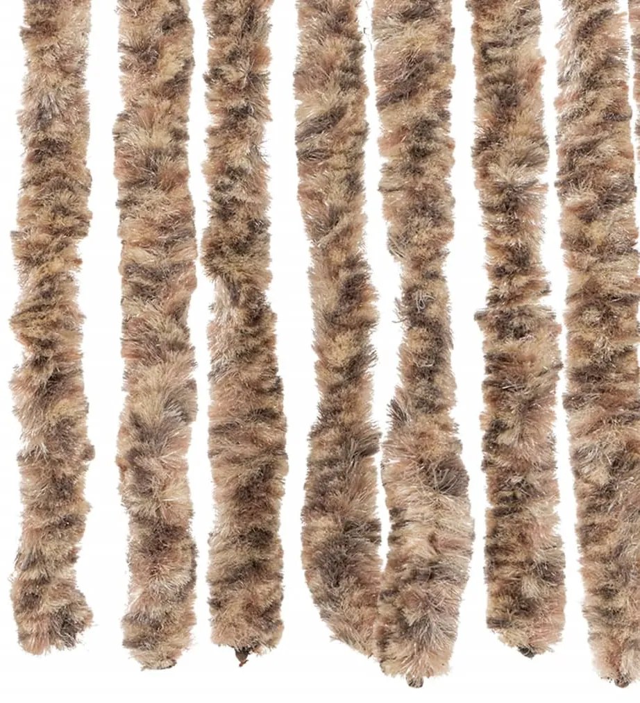 bézs és sötétbarna zsenília rovarfüggöny 100 x 200 cm