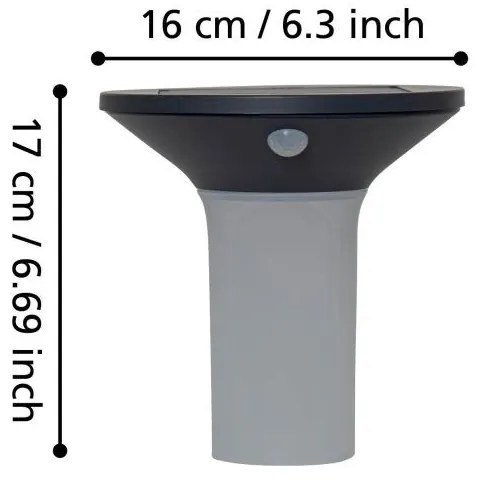 Eglo Corbezzola 900243 napelemes, mozgásérzékelős kültéri falilámpa, 6x0,03W LED, 400 lm, IP44