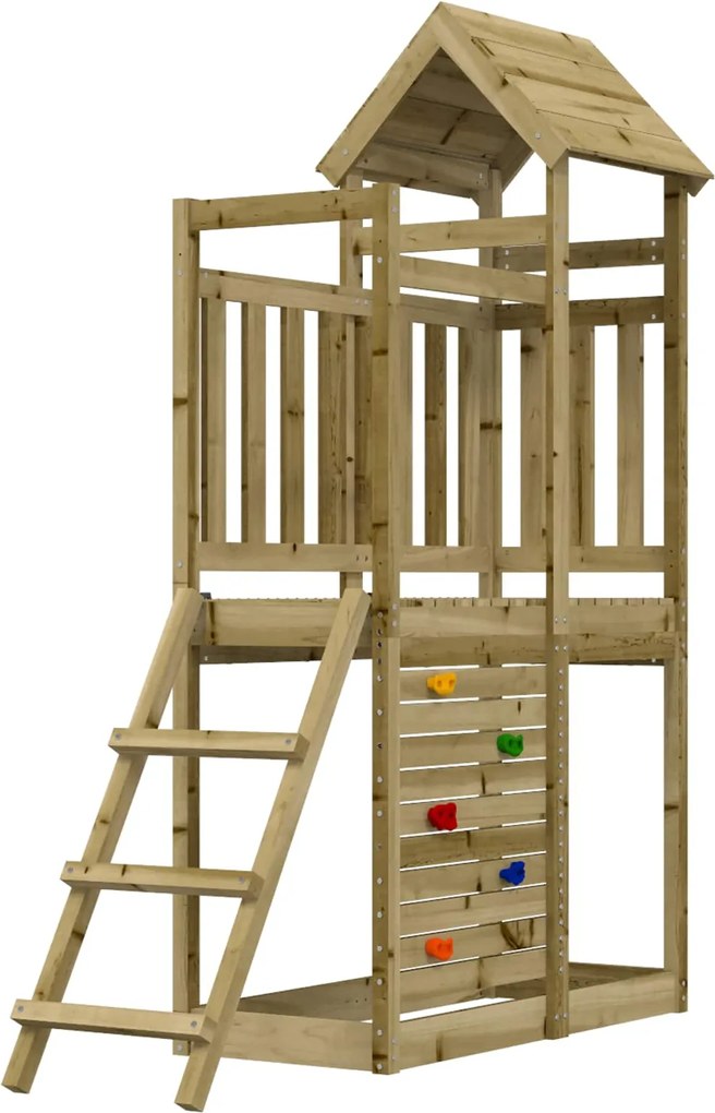 vidaXL Játék Torny Barna 110,5 x 52,5 x 214 cm Szilárd Impregnált Fa