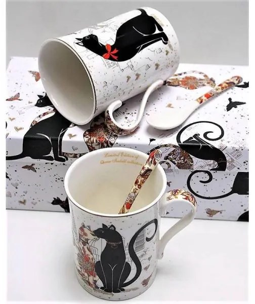 Cicás porcelán bögre kanállal szett - 250 ml 2 darabos - Párizsban