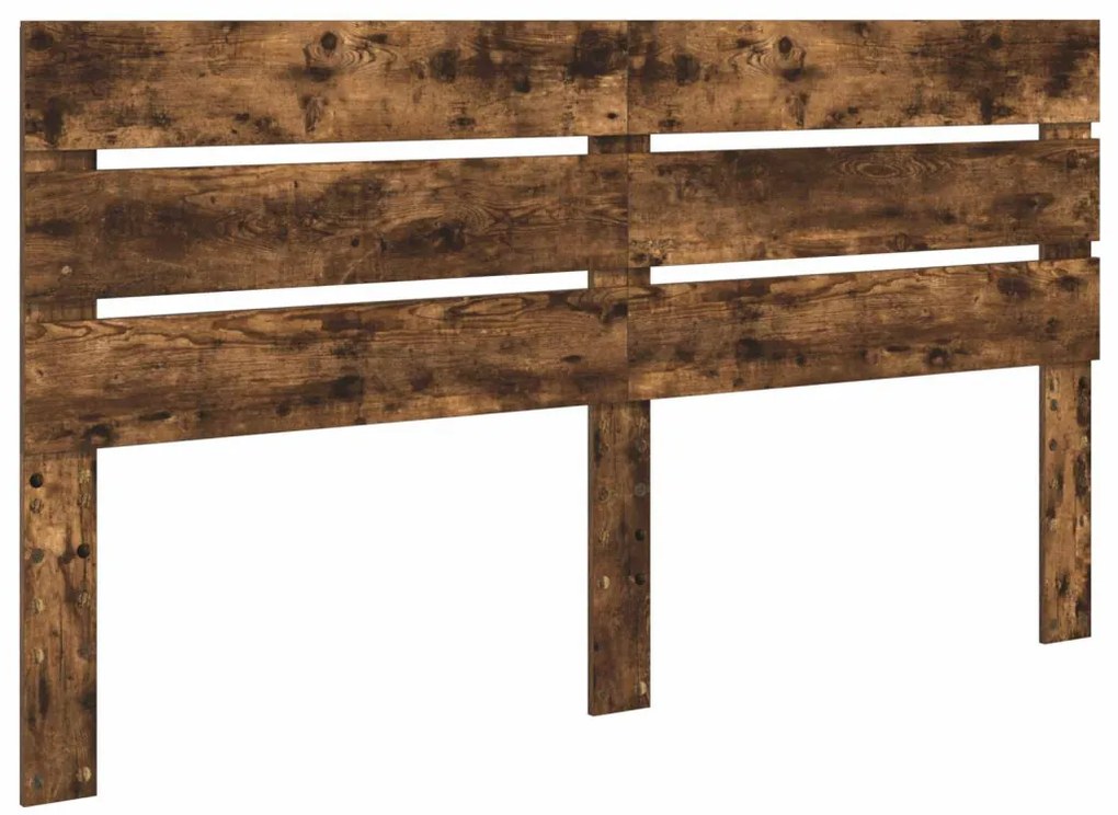 vidaXL Ágykeret fiókkal fejtámlával Füstölt tölgy 180 x 200 cm Faanyag