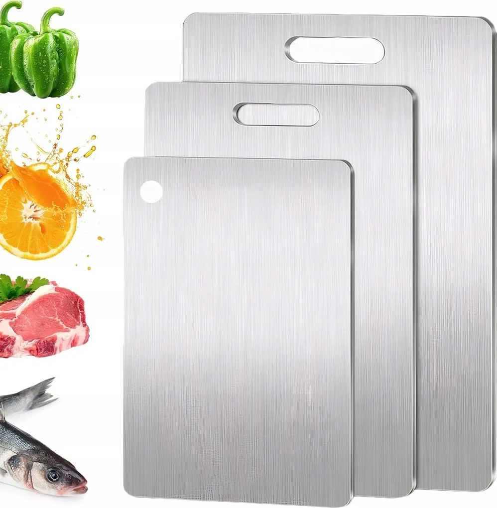 Acél vágódeszka S316 3 db kétoldalas, higiénikus Konyhai