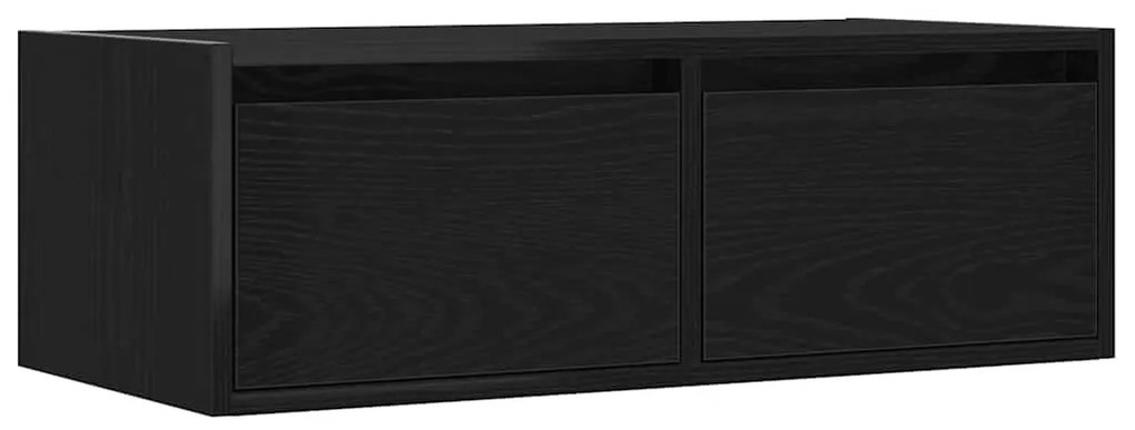 TV szekrény LED világítással fekete tölgyfa 75x35,5x25 cm