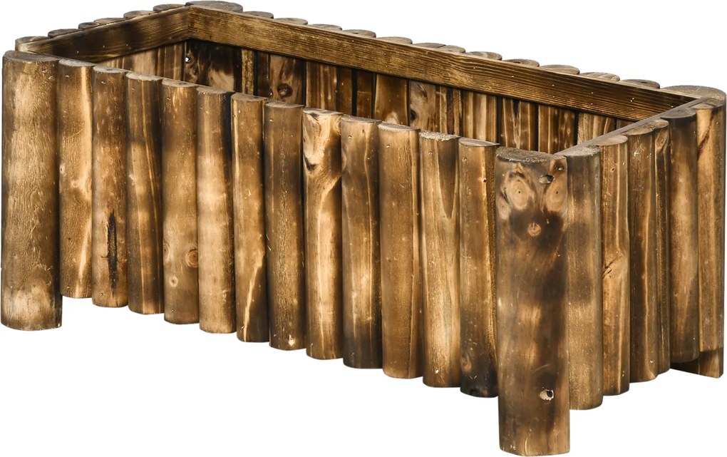 Outsunny Magaságyás Ültető doboz Fűszerágyás Zöldség- és Virágágyás, Fenyo 78x35x30 cm | Aosom