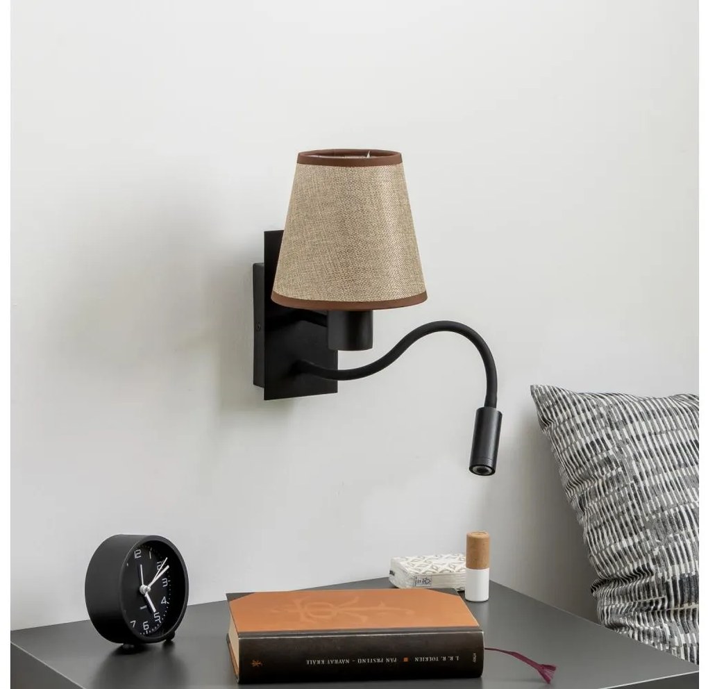 Brilagi - LED Fali lámpa NUBILA 1xE27/25W/230V + LED/3W fekete/barna