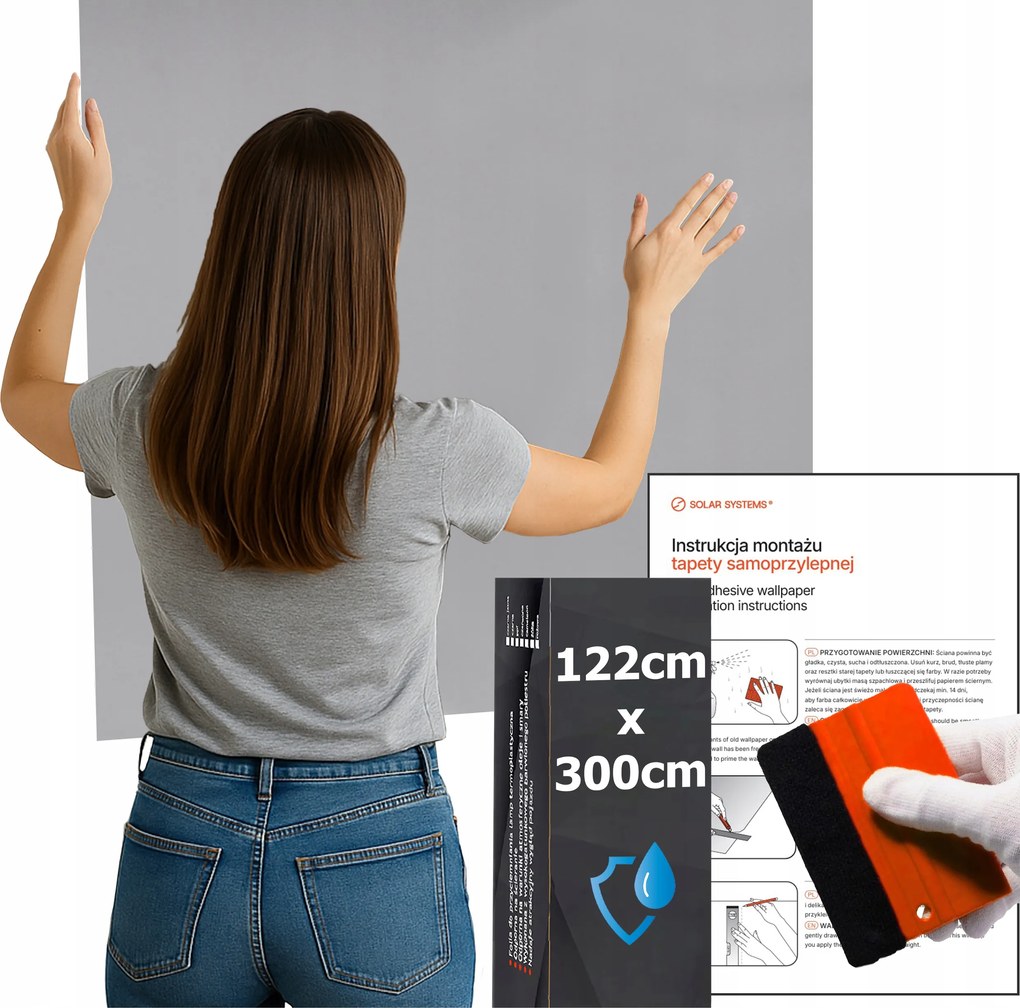 Öntapadós tapéta Vízálló Konyha Falra Bútor Matt Ezüst