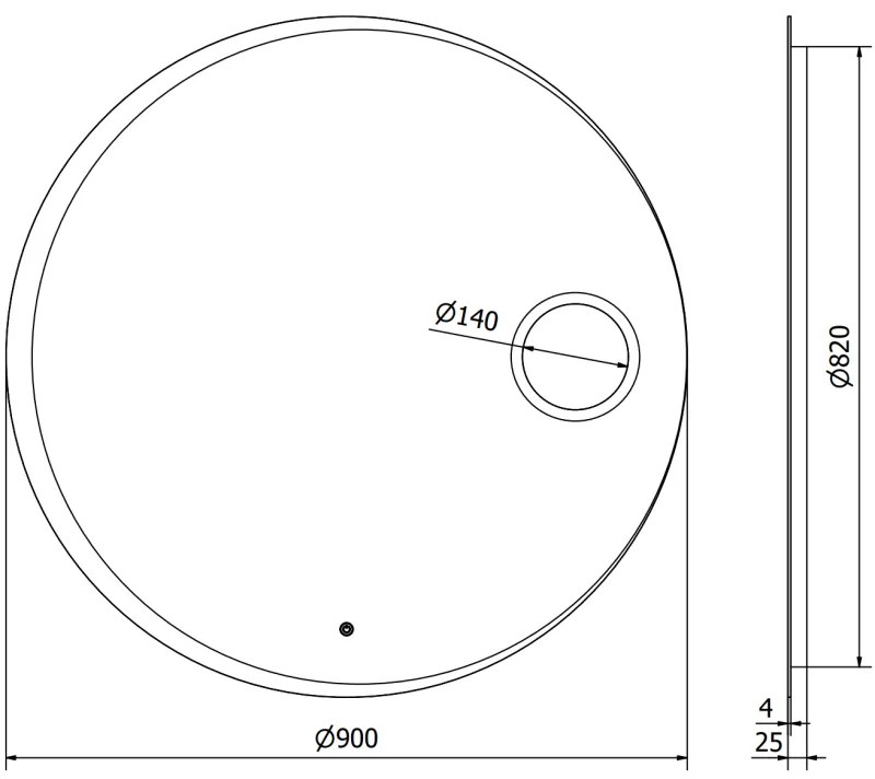 Mexen Ella, LED fürdoszobai tükör háttérvilágítással és kozmetikai tükörrel 100x100 cm, 6000K, páramentesíto, 9811-100-100-611-00