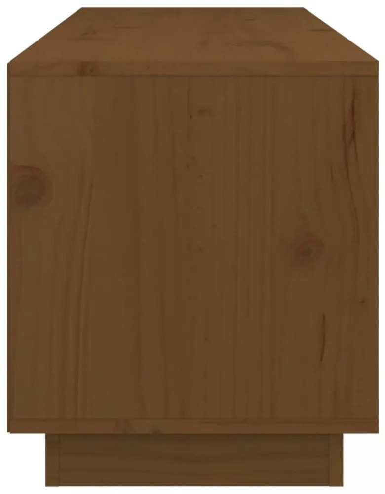 mézbarna tömör fenyőfa TV-szekrény 105 x 34 x 40 cm
