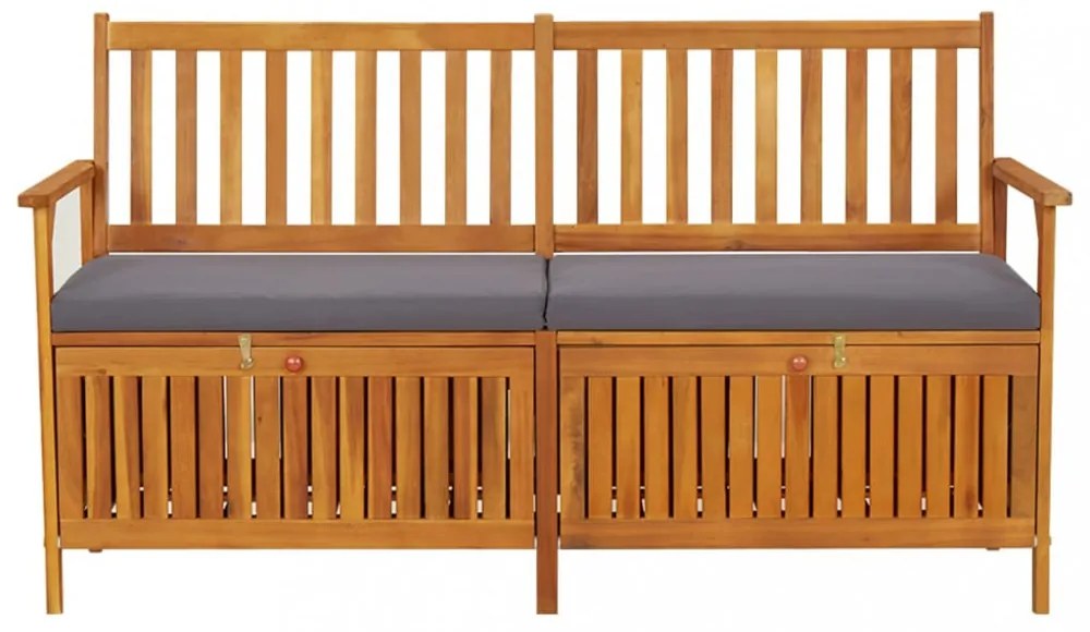 tömör akácfa tárolópad párnával 148 cm