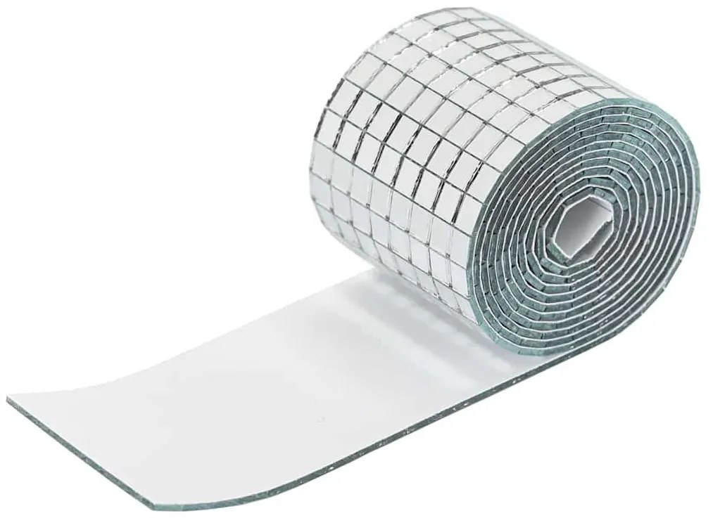 Tükör Mozaik Csempe Geometrikus 3 pcs Ezüst 100 x 4 cm Üveg