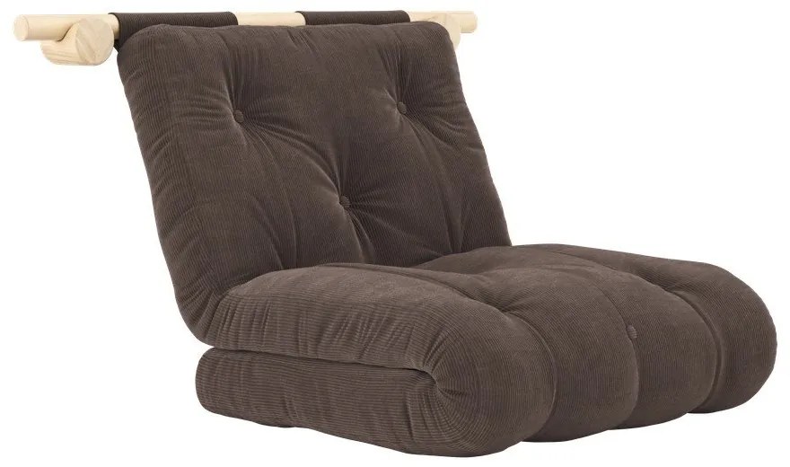 Sötétbarna kordbársony fotel Hooked – Karup Design