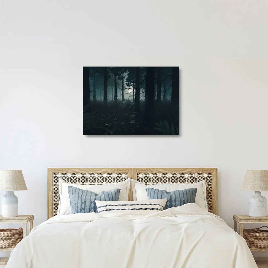 Kép - Páfrányok a holdfényben (üvegen) (70x50 cm)