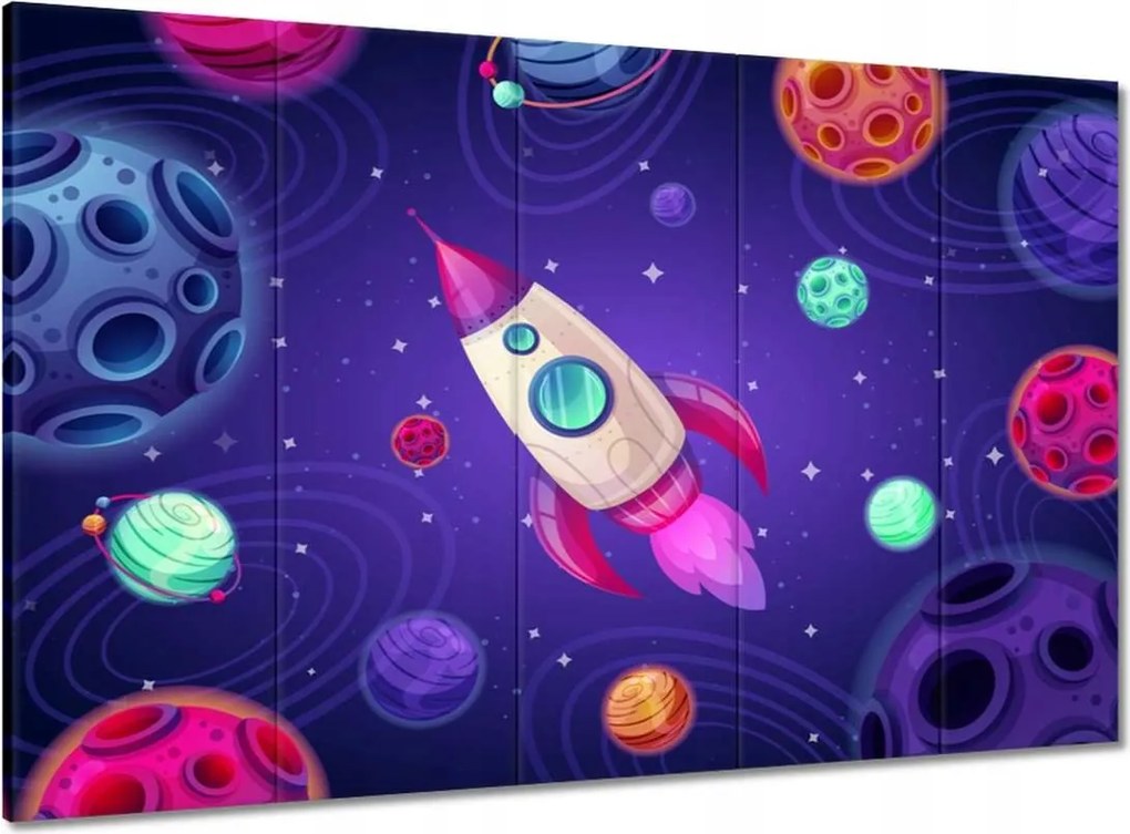 Vászonkép 100x70 Űrrakéta kicsiknek