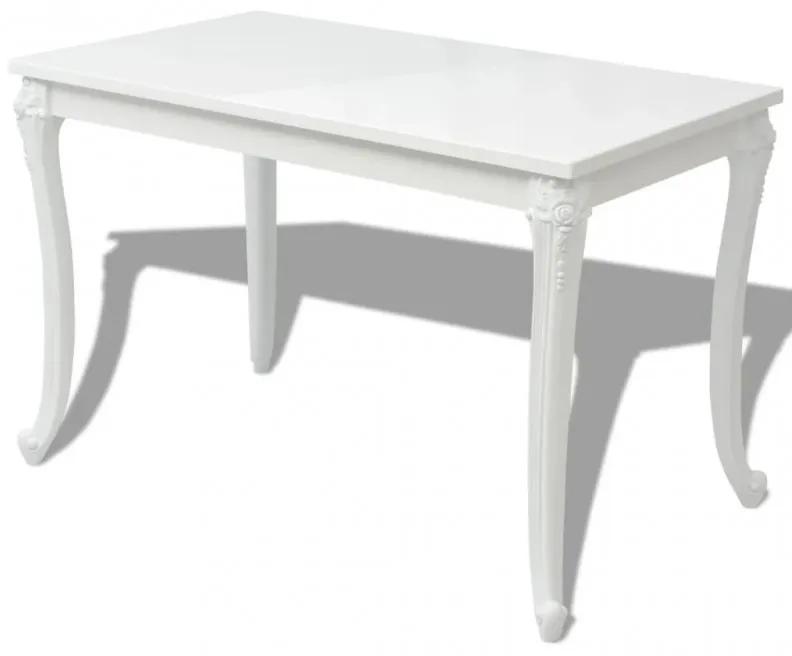 Fehér magasfényű étkezőasztal 116 x 66 x 76 cm