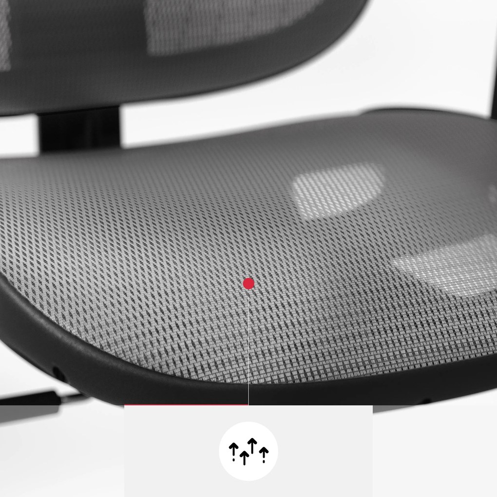 Ergonomikus hálós irodai szék, fekete-szürke: Diablo V-Basic