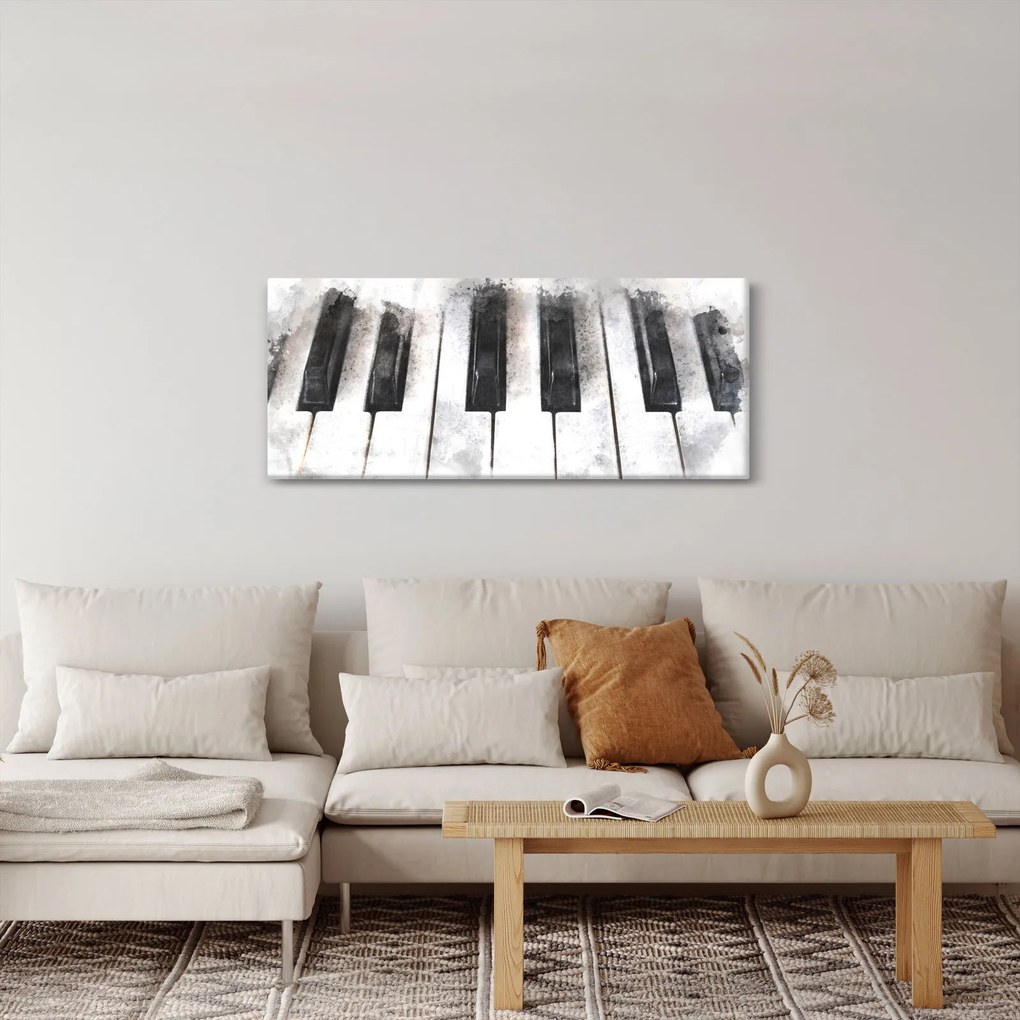 Kép - Zongora, akvarell (120x50 cm)