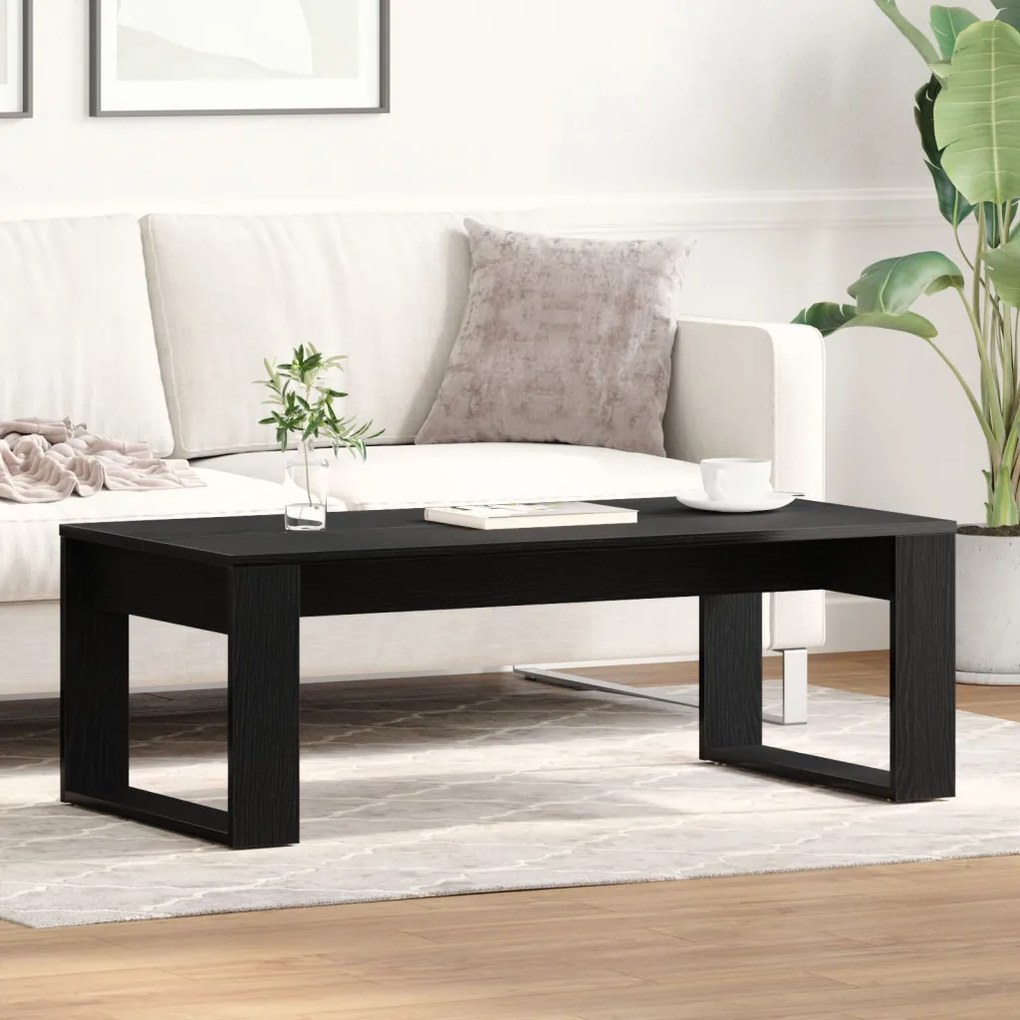 Fekete Tölgy Kávézóasztal 102x50x35 cm Műgyanta