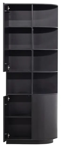 Fekete borovi fenyő moduláris könyvespolc 78x210 cm Finca – WOOOD