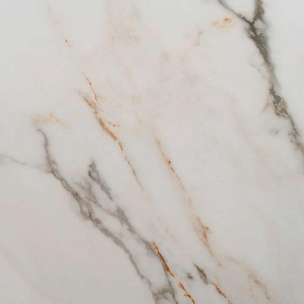 Bővíthető étkezőasztal márvány dekoros asztallappal, hosszabbító asztallappal 90x180 cm Rocía – Ixia