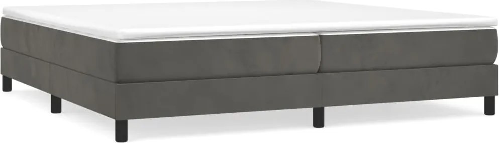 vidaXL sötétszürke bársony rugós ágy matraccal 200x200 cm