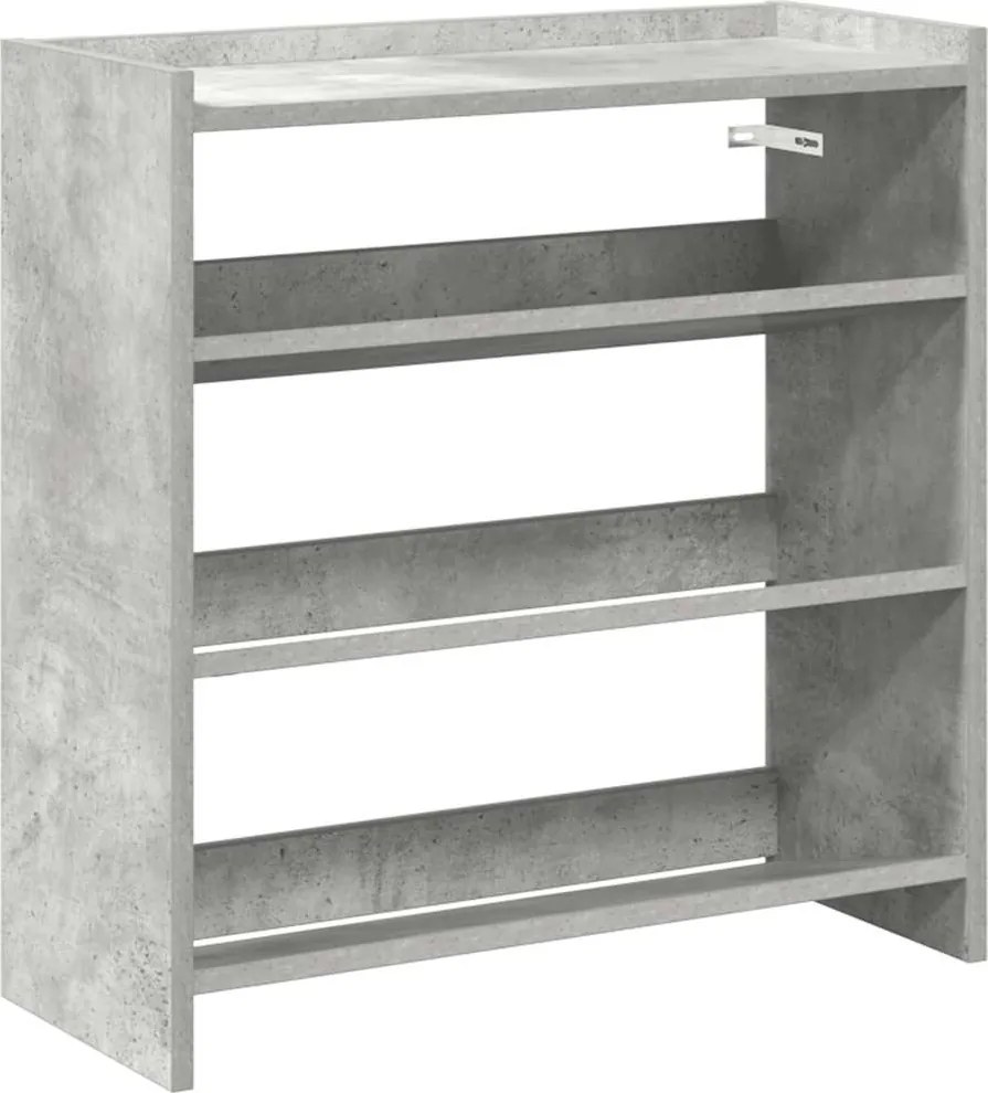 vidaXL betonszürke szerelt fa cipőtartó 60x25x62 cm