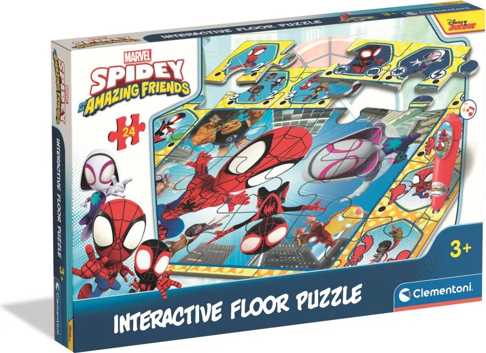 Pókember Spidey and Friends interaktív 24 db-os puzzle Clementoni