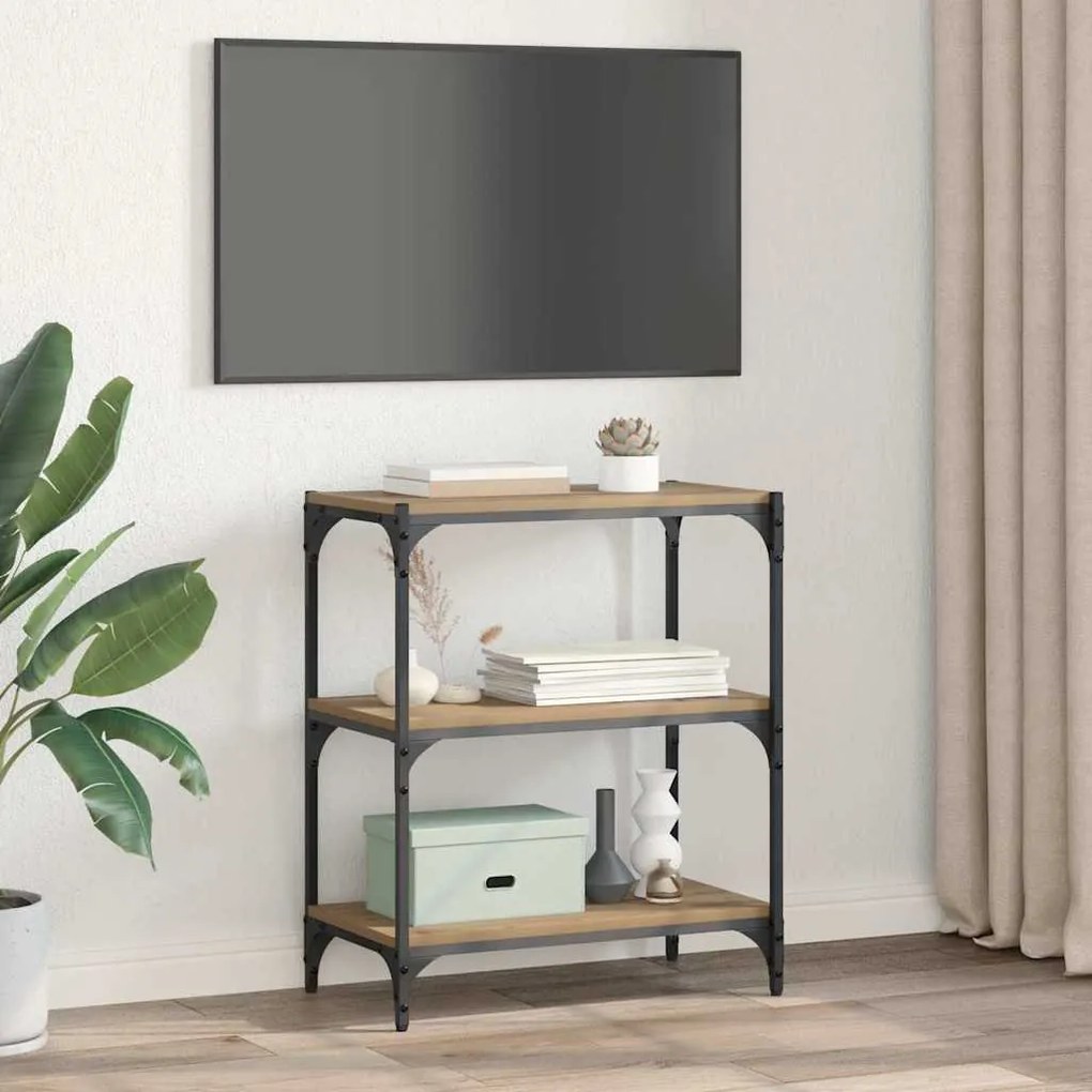 Könyvespolc kézműves tölgy 60 x 33 x 71 cm Faanyag