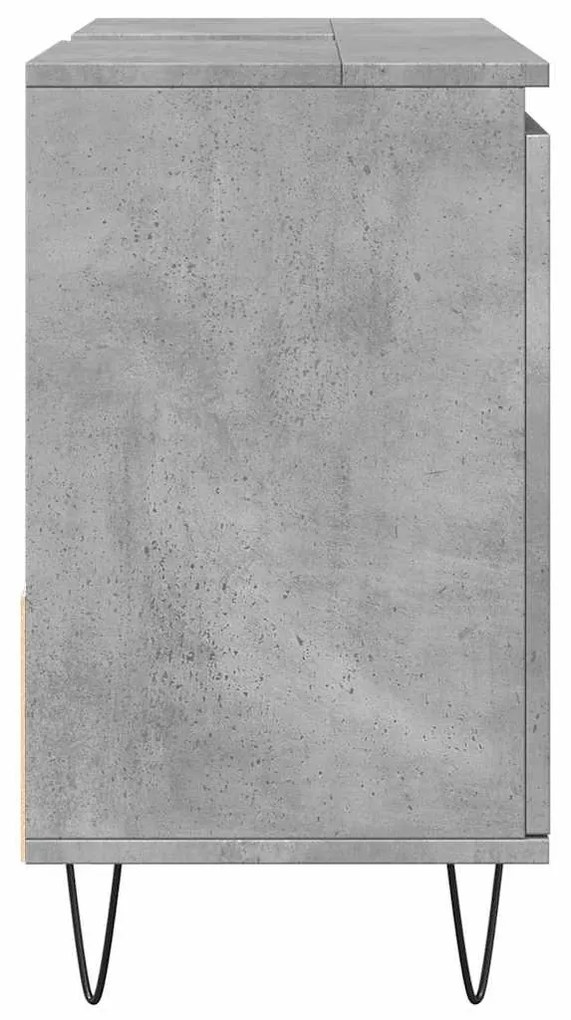 betonszürke szerelt fa fürdőszobai mosdószekrény 65x33x60 cm