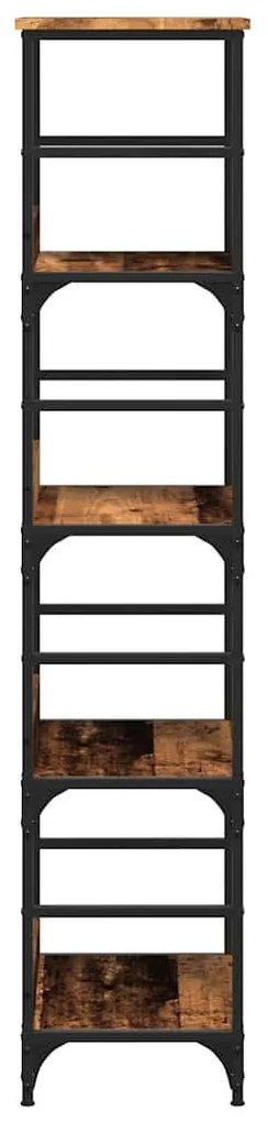 antik fa színű szerelt fa könyvszekrény 50 x 33 x 153 cm