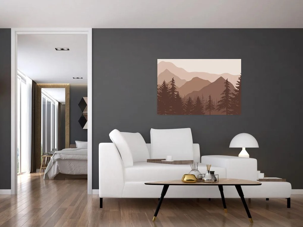 Kép - Barna hegyek N⁰2 (90x60 cm)