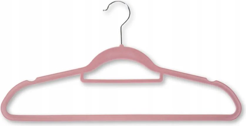 Rózsaszín akasztók 6 db csúszásgátló 45 cm