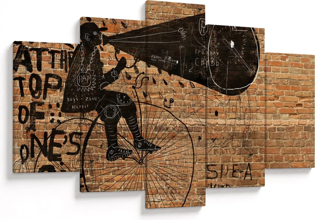 Kép - Férfi kerékpáron Banksy stílusában (150x105 cm)