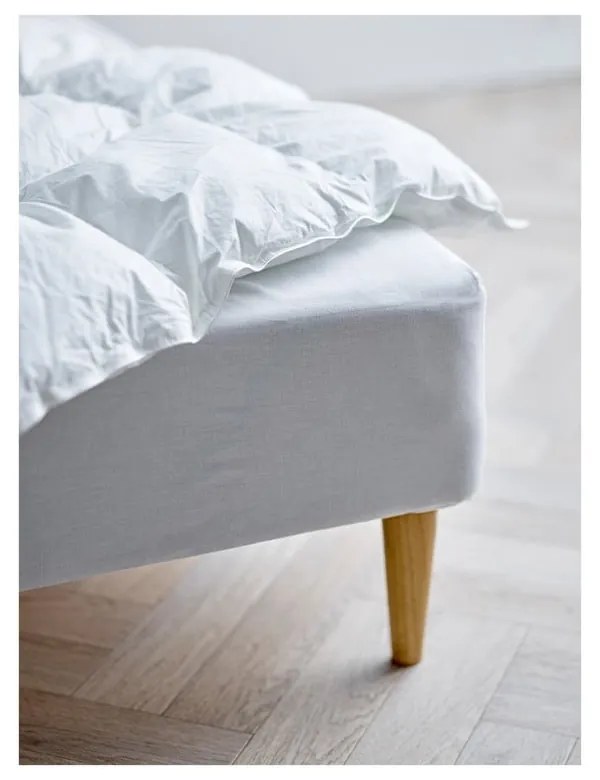 Fehér gumis bio pamut lepedő 90x200 cm Calm – Södahl