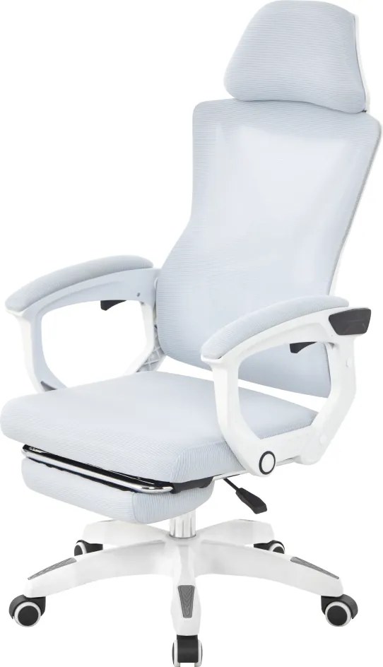 Irodai szék, világosszürke/fehér, teherbírás 150 kg, MALVIN