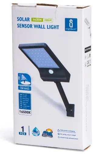 Aigostar - LED Napelemes utcai lámpa érzékelővel LED/2,3W/5,5V IP65