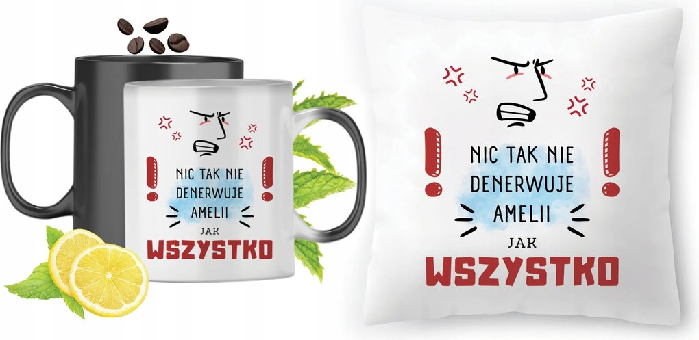 Amelia Varázsbögre fényképes nyomott mintás párna szett