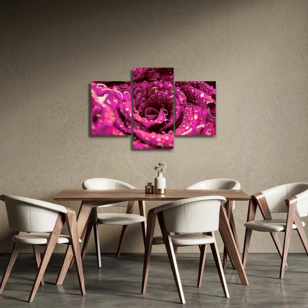 Rózsaszín rózsa virágzata képe (90x60 cm)