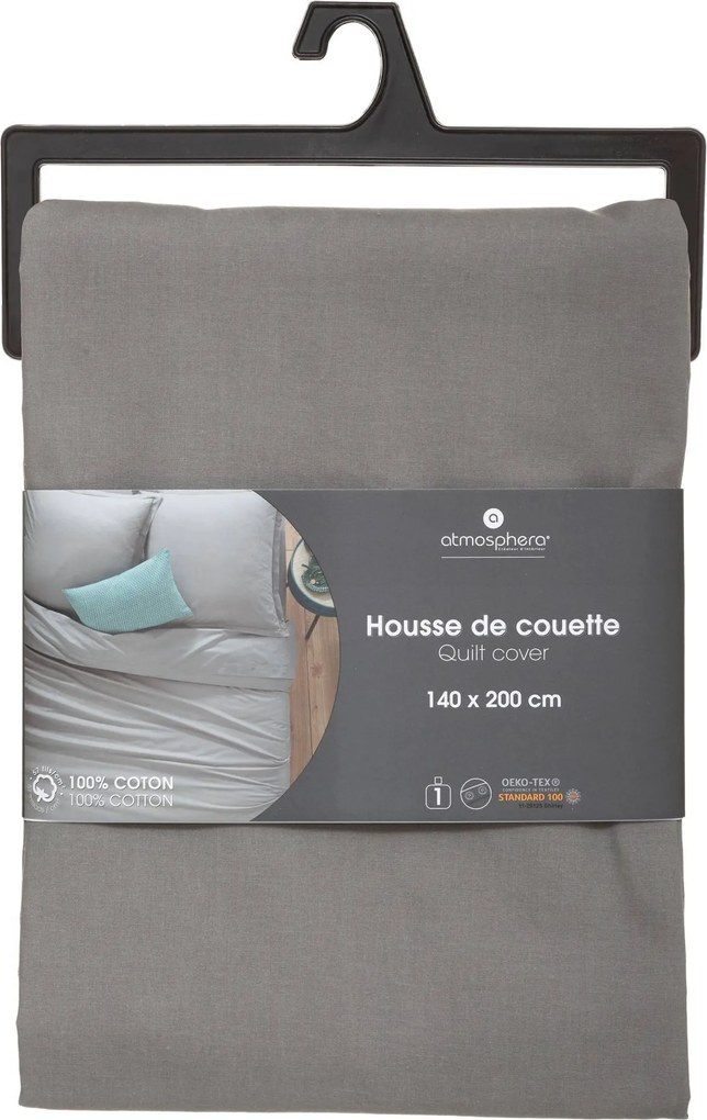 Paplanhuzat 140 x 200 cm Pamut szürke