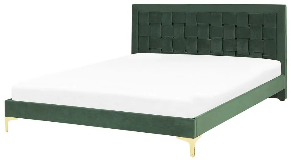 Franciaágy 140 cm LIMO (poliészter) (sötétzöld) (ágyráccsal). 1022886