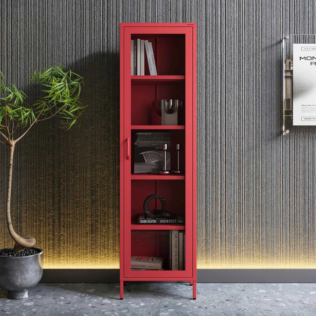 LUIGI vitrin, 500 x 1800 x 350 mm, Modern: piros