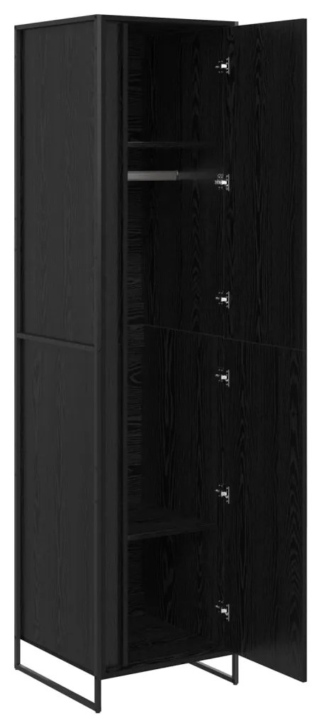 Szekrény tárolóval 2 pcs Fekete tölgy 50 x 50 x 200 cm Faanyag
