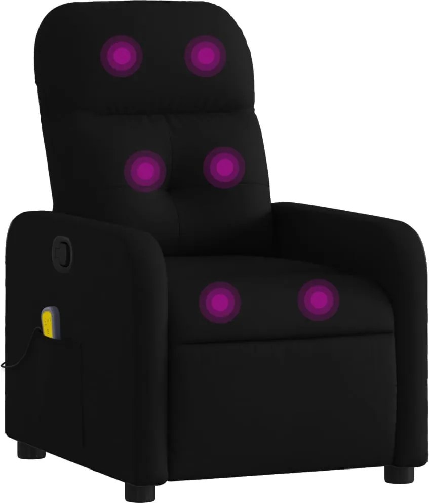 vidaXL fekete szövet dönthető masszázsfotel