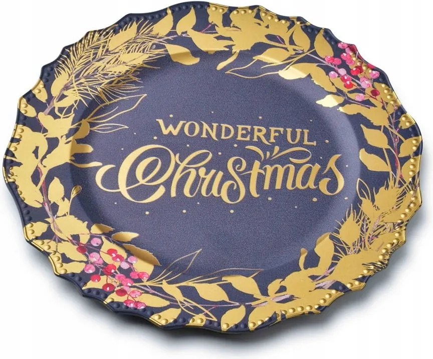 Dekorációs tányér Christmas Arany Blanche