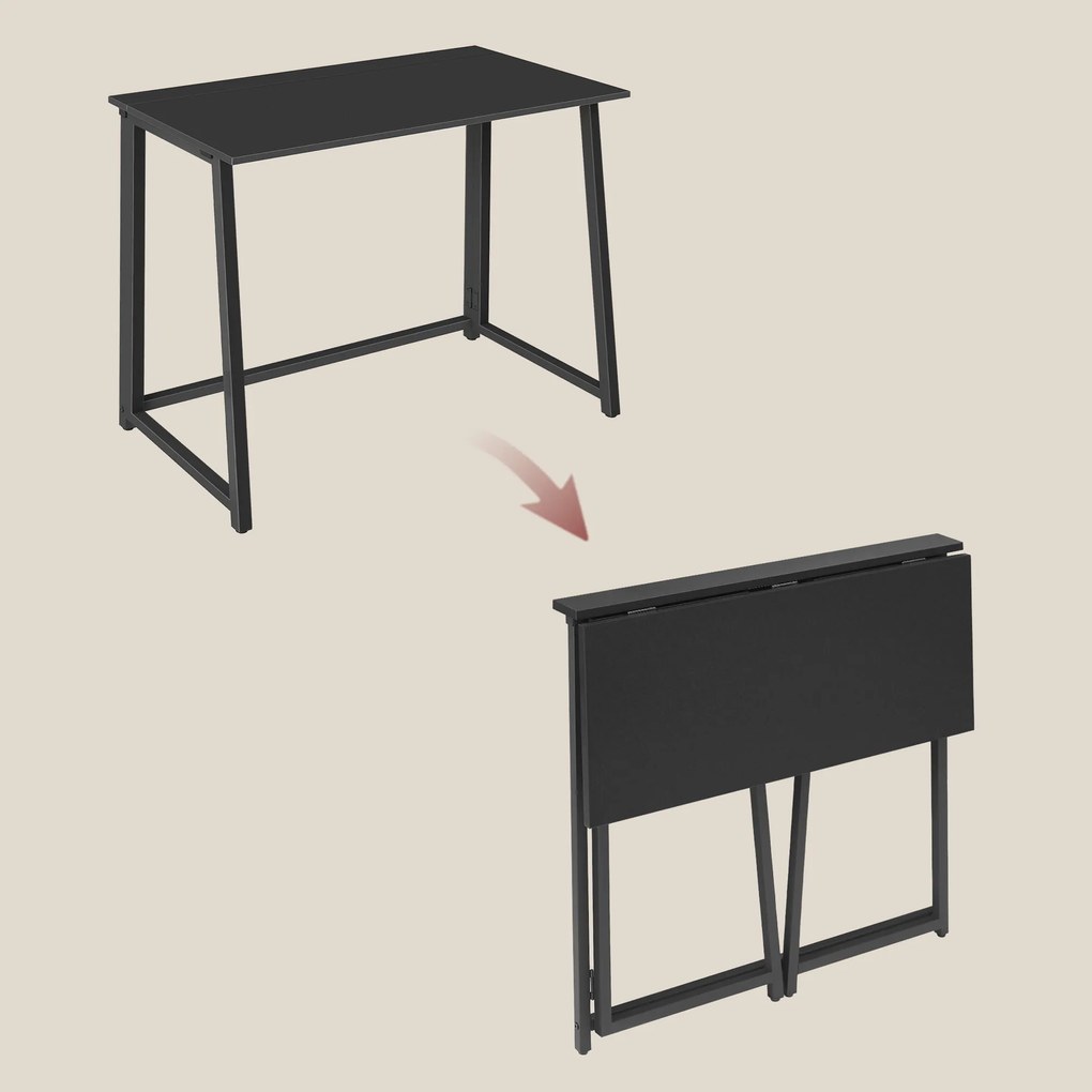Dolgozószobai szett – összecsukható íróasztal ZARIMO 80×40 cm fekete + irodai szék AVOLA VELVET fekete