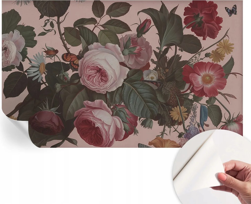 Öntapadós tapéta 3D ragasztóval Virágos elegancia 416x254 cm