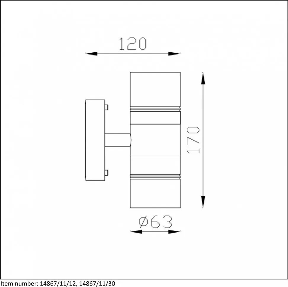 LUCIDE 14867-11-30 ARNE-LED Modern Kültéri Fali Lámpa GU10 IP44