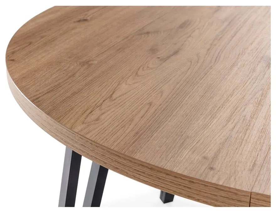 Natúr színű kerek bővíthető étkezőasztal ø 120 cm Cleo – Marckeric