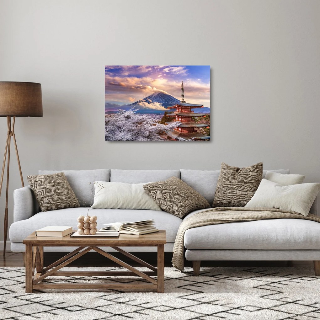 Üveg kép - Fuji hegy (70x50 cm)